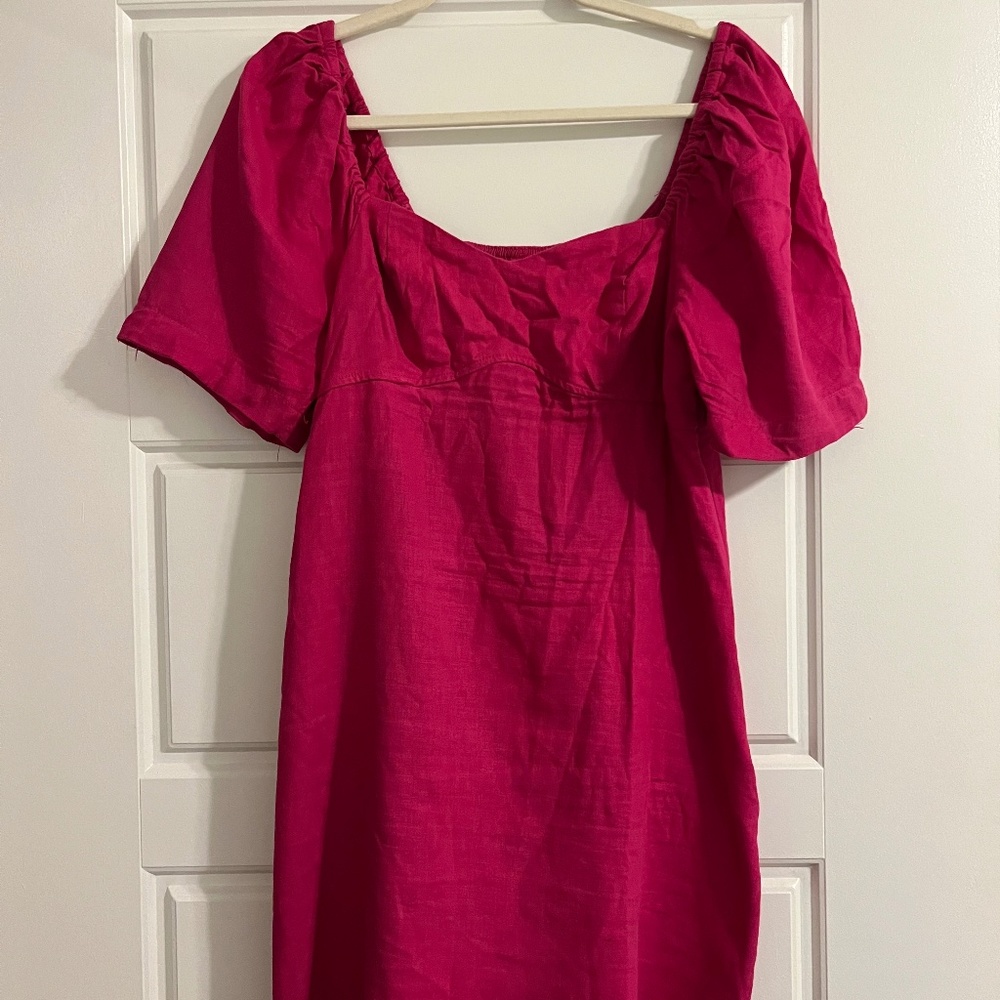 Pink Linen Dress